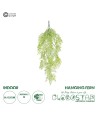 GloboStar® Artificial Garden HANGING FERN 20855 Τεχνητό Διακοσμητικό Κρεμαστό Φυτό Φτέρη Μ30 x Π14 x Υ85cm